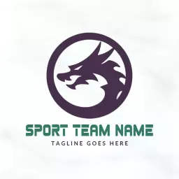 Powerful Dragon Emblem Representing Sport Team Identity Logo Template