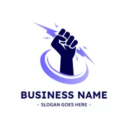 Powerful Fist Representing Electrician Services Logo Template