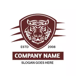 Powerful Tiger Symbolizing Strength and Courage in Sports Logo Template
