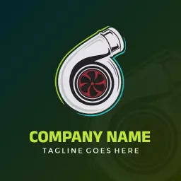 Powerful Turbocharger Design Representing Automotive Performance Logo Template