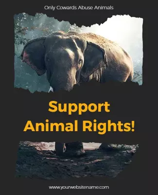 Powerful Wildlife Preservation Support Animal Rights Poster Template