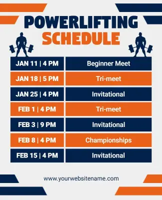 Powerlifting Schedule Flyer Template