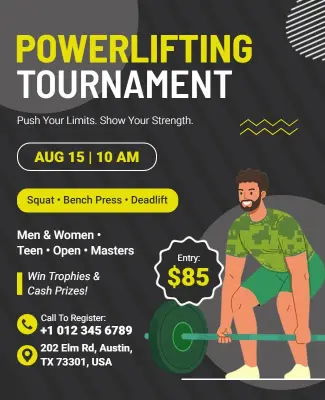 Powerlifting Tournament Event Flyer Template