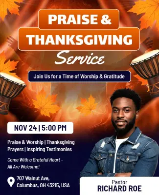 Praise and Thanksgiving Event Flyer Template