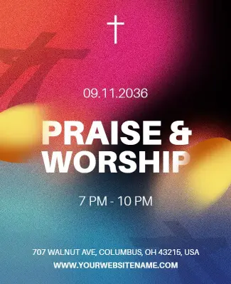 Praise and Worship Event Poster Template