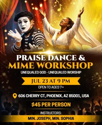 Praise Dance and Mime Workshop Event Flyer Template