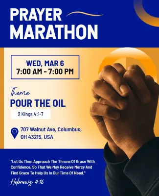 Prayer Marathon Event Flyer Template