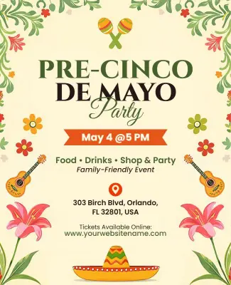 Pre-Cinco De Mayo Celebration Party Flyer Template