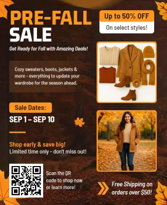 Pre-Fall Fashion Sale Event Flyer Template