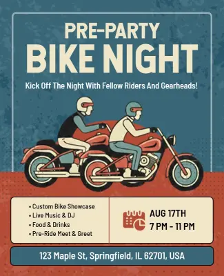 Pre-Party Bike Night Flyer Template
