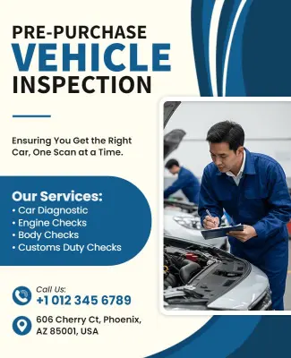 Pre-Purchase Vehicle Inspection Services Flyer Template