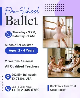 Pre-School Ballet Flyer Template