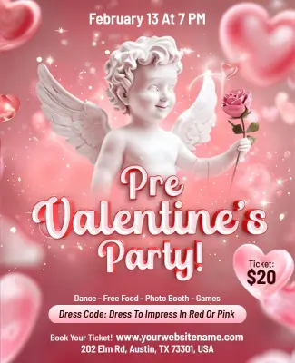 Pre-Valentine's Party Event Flyer Template