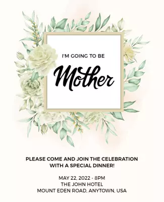 Pregnancy Announcement Celebration Dinner Flyer Template