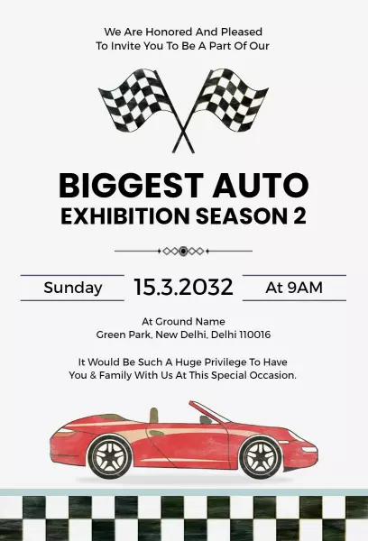 Premier Auto Industry Exhibition Season 2 Invitation Template