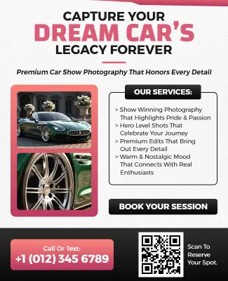 Premium Car Show Photography Service Flyer Template