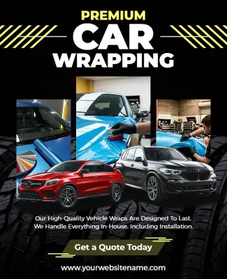 Premium Car Wrapping Service Advertisement Poster Template