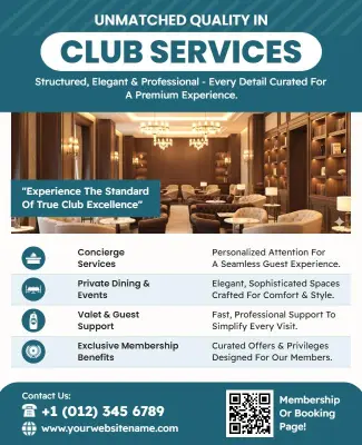 Premium Club Services for Exclusive Experiences Flyer Template