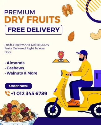 Premium Dry Fruits Home Delivery Service Flyer Template