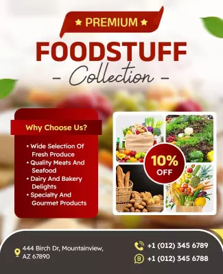 Premium Foodstuff Collection Discount Flyer Template