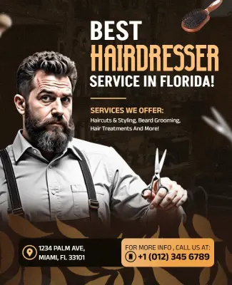 Premium Hairdressing Service Promotion Flyer Template