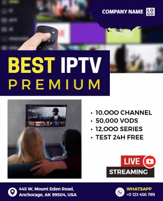 Premium IPTV Streaming Service with Bold Modern Design Poster Template