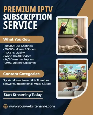 Premium IPTV Subscription Services Flyer Template