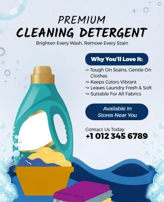 Premium Laundry Detergent Advertisement Poster Template