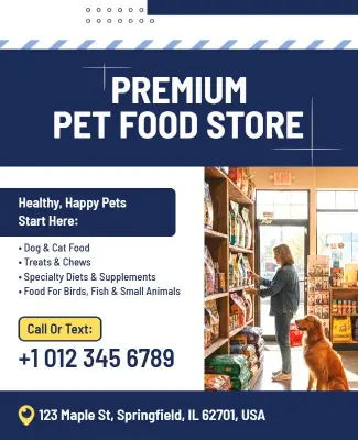 Premium Pet Food Store Promotion Flyer Template
