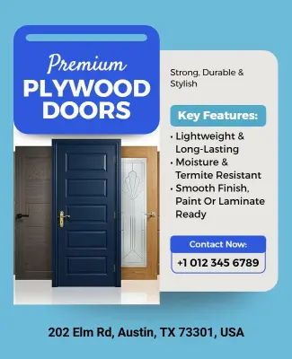 Premium Plywood Doors Advertising Flyer Template