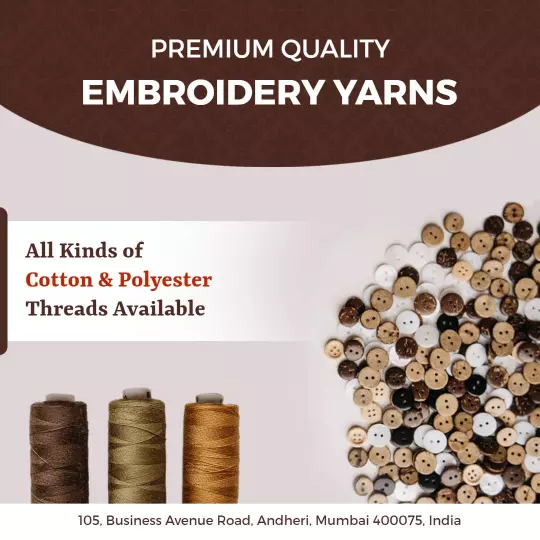Premium Quality Cotton and Polyester Embroidery Yarns Ad Template
