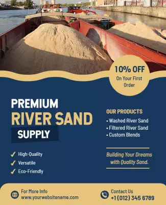 Premium River Sand Supply Promotional Flyer Template