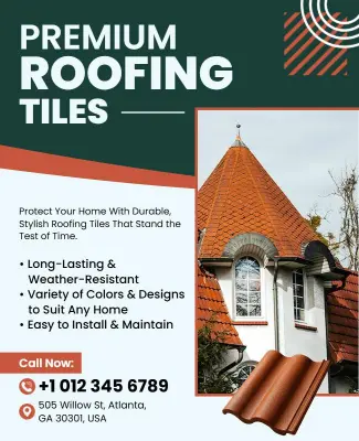 Premium Roofing Tiles Advertisement Flyer Template