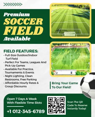 Premium Soccer Field Rental Flyer Template