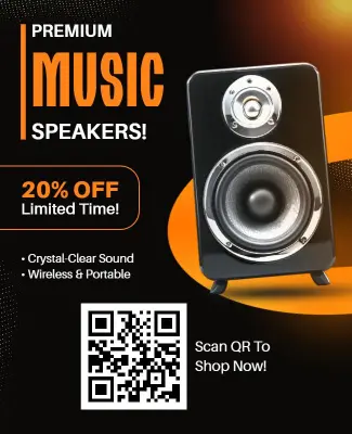 Premium Wireless Music Speakers Promotional Flyer Template