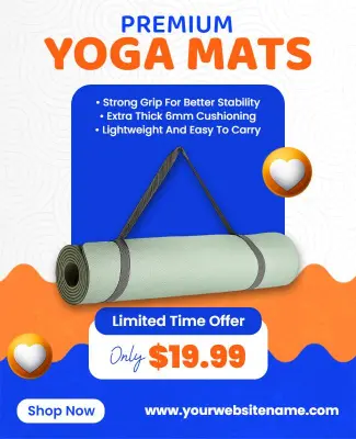 Premium Yoga Mats Promotional Flyer Template