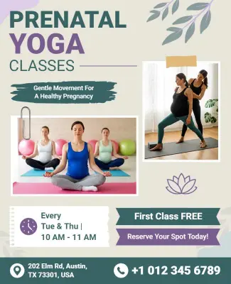Prenatal Yoga Classes Flyer Template