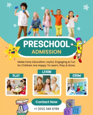 Preschool Admission Play and Learn Flyer Template
