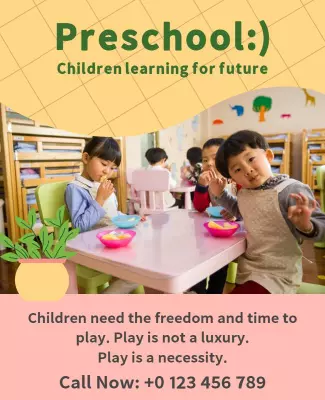 Preschool Education and Learning Promotion Flyer Template