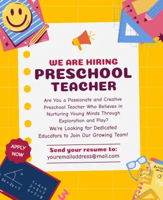 Preschool Teacher Hiring Flyer Template
