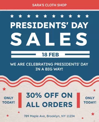 Presidents Day Sales Event Flyer Template