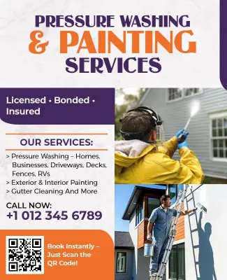 Pressure Washing and Painting Services Flyer Template