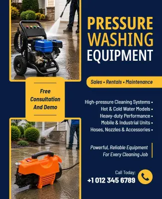 Pressure Washing Equipment Promotion Flyer Template