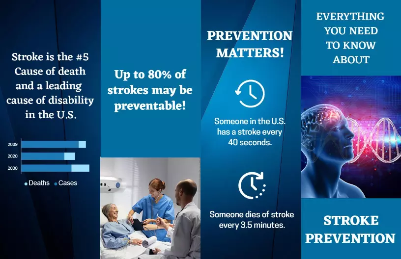Prevent Stroke Health Awareness and Prevention Strategies Brochure Template