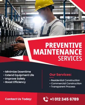 Preventive Maintenance Services Promotion Flyer Template