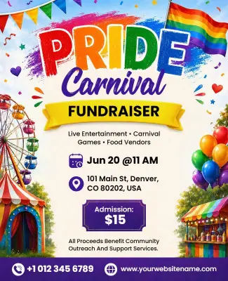 Pride Carnival Fundraiser Event Flyer Template