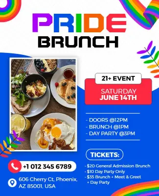 Pride Celebration Brunch Event Flyer Template