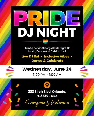 Pride DJ Night Celebration Flyer Template