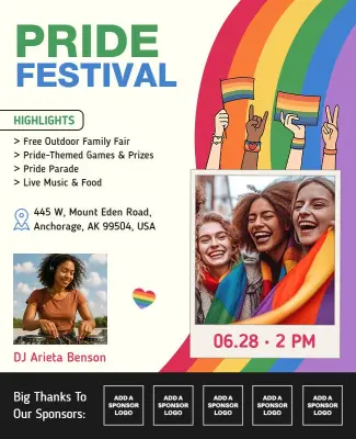 Pride Festival Celebration Event Flyer Template