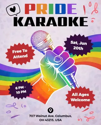 Pride Karaoke Event Celebration Flyer Template
